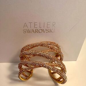 Swarovski Atelier Tigris Crystal Cuff Bracelet Gold-Tone